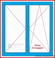 Двустворчатое правое поворотно откидное - левое поворотное окно Стандарт